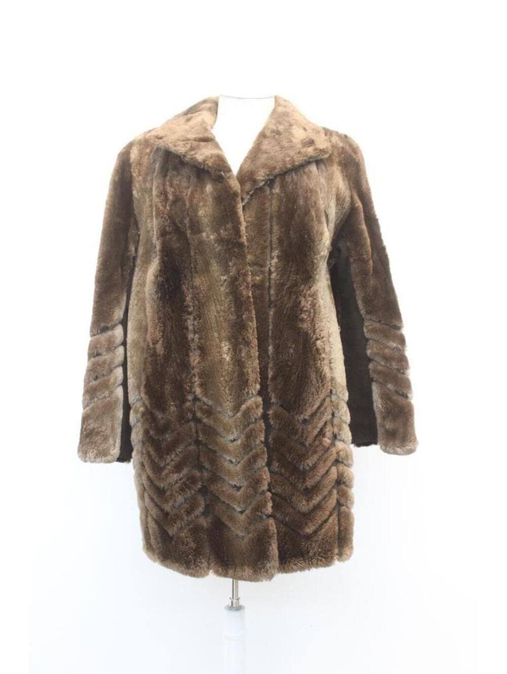Excellent Canadian Brown Sheared Beaver Fur Coat Jacket Women Woman Size 4-6 S
